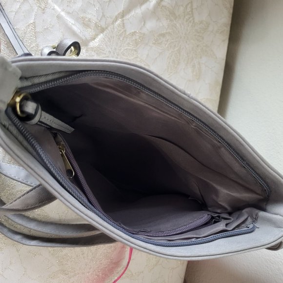 Chateau Crossbody Zipper Purse Handbag, Gray, 9"x9" *NWT* - Picture 3 of 10